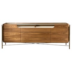 Maurizio Manzoni pour Cantori Shanghai : buffet « Canaletto » en noyer et bronze