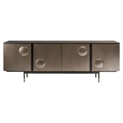Luca Roccadadria for Cantori Melody Black and Metallic Iron Cabinet / Sideboard