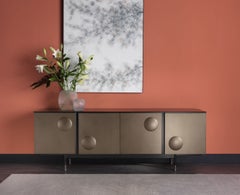 Luca Roccadadria for Cantori Melody Black and Metallic Iron Cabinet / Sideboard