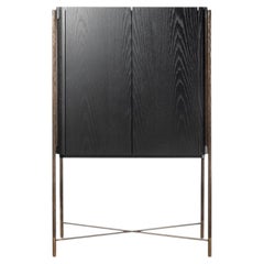 Maurizio Manzoni pour Cantori Shanghai : « Black Ash » – Meuble de rangement et bar en bronze