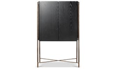 Maurizio Manzoni pour Cantori Shanghai : « Black Ash » – Meuble de rangement et bar en bronze