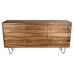 Cantori Icaro Canaletto Walnut and Patinated Bronze Sideboard and Buffet 3 doors