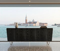 Cantori Icaro Black Ash and Patinated Bronze Sideboard and Buffet - 4 doors