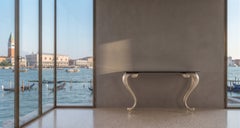 Cantori George – Moderne Konsole und Flurtisch aus Champagner-Silberblatt-Marmor