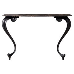 Cantori George Modern Sepia Black Lacquered Marble Console and Entryway Table