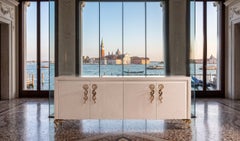 Cantori George Modern Hand-Brushed Mother-of-Pearl 4-Doors Sideboard and Buffet