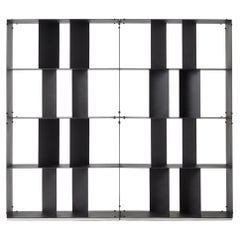 Cantori Rocky Modern Bottle Black Lacquered Bookcase and Shelving Unit