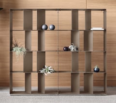 Cantori Rocky Modern Bottle Taupe Lacquered Bookcase and Shelving Unit