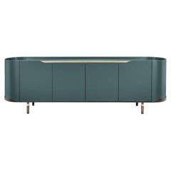 Cantori Oasi Modern Bottle Green Lacquered 4-Doors Sideboard and Buffet