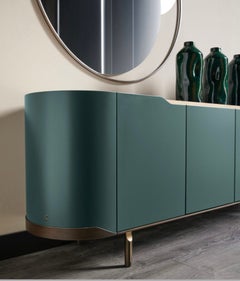 Cantori Oasi Modern Bottle Green Lacquered 4-Doors Sideboard and Buffet