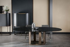 Cantori Oasi Modern Sepia Black Lacquered Tall Cabinet and Highboard