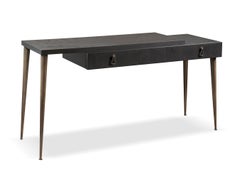 Cantori City Modern Black Ash & Patinated Bronze Executive Desk / Office Desk