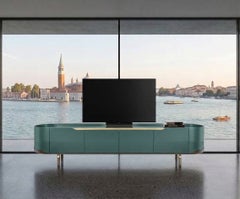 Meuble multimédia moderne à quatre portes et meuble TV de luxe / buffet « Cantori Oasi » - Vert