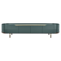 Meuble multimédia moderne à quatre portes et meuble TV de luxe / buffet « Cantori Oasi » - Vert