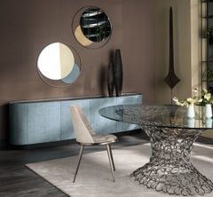 Cantori Mirto 2 Modern Four-Door Sideboard and Luxury Buffet Sugar Paper Lacquer