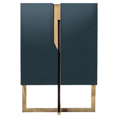 Cantori Mirage Modern Two-Door Bar Cabinet and Luxury Storage Unit Bottle Green