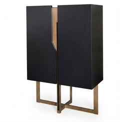 Cantori Mirage Modern Two-Door Bar Cabinet and Luxury Storage Unit - Black