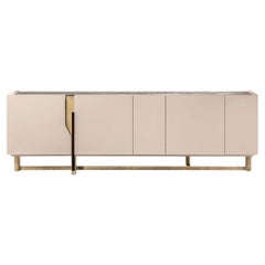 Cantori Mirage Modern Four-Door Sideboard and Luxury Buffet Lacquered and Marble