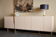 Cantori Mirage Modern Four-Door Sideboard and Luxury Buffet Lacquered and Marble
