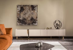 Cantori Mirage Modern Four-Door Media Unit and TV Stand Lacquered and Marble