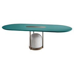 Cantori "Arcano" Oval Dining Table & Kitchen Table - Bronze with Green Ash Top
