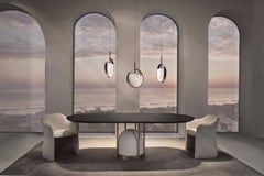 Cantori "Arcano" Oval Dining Table & Kitchen Table - Bronze with Black Ash Top