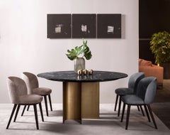 Cantori Mirage Round Dining Table with Marble Top and Sculptural Base 140 cm