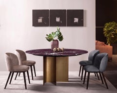 Cantori Mirage Round Dining Table with Red Marble Top and Sculptural Base 140 cm
