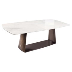 Cantori Teseo Shaped Dining Table with Calacatta Marble Top 200 cm 78.7 in