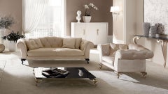 Cantori George Low Rectangular Coffee Table with Grey Smoked Mirror Top