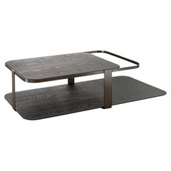 Cantori Montecarlo Low Rectangular Coffee Table with Black Ash Top