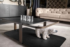 Cantori Montecarlo Low Rectangular Coffee Table with Black Ash Top