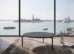 Cantori Cloud Low Round Coffee Table with Black Ash Top - 71 cm 28 in