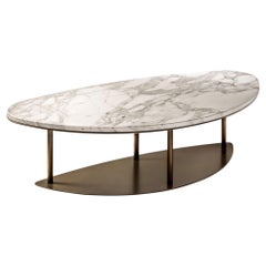 Cantori Ninfea A Low Coffee Table with Calacatta Marble Top