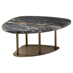 Cantori Ninfea C Low Coffee Table with Black Cosmic Marble Top