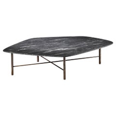 Cantori Shanghai Low Irregular Coffee Table with Black Cosmic Marble Top