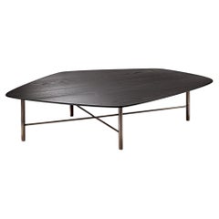 Cantori Shanghai Low Irregular Coffee Table with Black Ash Top