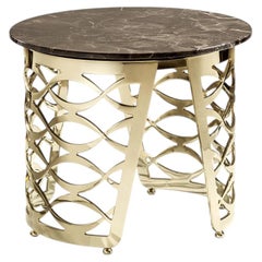 Cantori Isidoro Round Coffee Table / Side table with Mistic Brown Marble Top