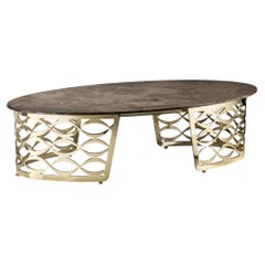 Cantori Isidoro Oval Coffee Table with Mistic Brown Marble Top
