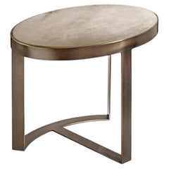 Cantori Venezia Small Oval Coffee Table with Sand Eco-Nubuck Top