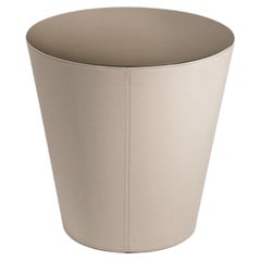Cantori Conico Round Side Table Coffee table with Leather Base and Mirror Top
