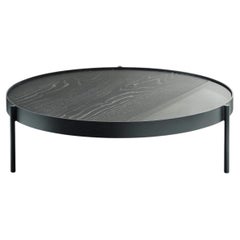 Cantori Valley Elegant Round Coffee Table with Anthracite Base and Black Ash Top