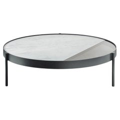 Cantori Valley Round Coffee Table with Anthracite Base and Calacatta Marble Top