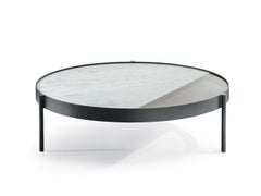 Cantori Valley Round Coffee Table with Anthracite Base and Calacatta Marble Top