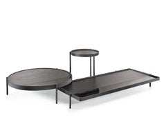 Cantori Valley Rectangular Coffee Table with Black Ash Top and Smoked Glass