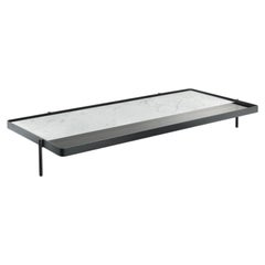 Cantori Valley Rectangular Coffee Table with Calacatta Marble Top and Glass