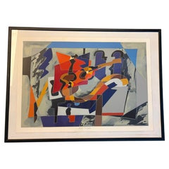 Splendide sérigraphie d'Ugo Nespolo en édition limitée, caractérisée par une synthèse picturale saisissante