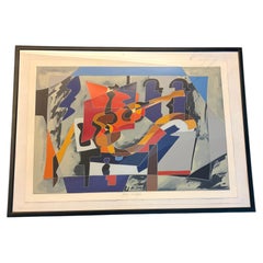Splendide sérigraphie d'Ugo Nespolo en édition limitée, caractérisée par une synthèse picturale saisissante