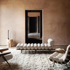 Tacchini Italia "Five to Nine" Zafira 01 Leather and Walnut Daybed by Studiopepe