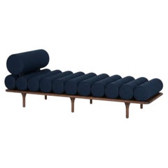 Tacchini Italia "Five to Nine" Ombra 20 Velvet and Walnut Daybed by Studiopepe